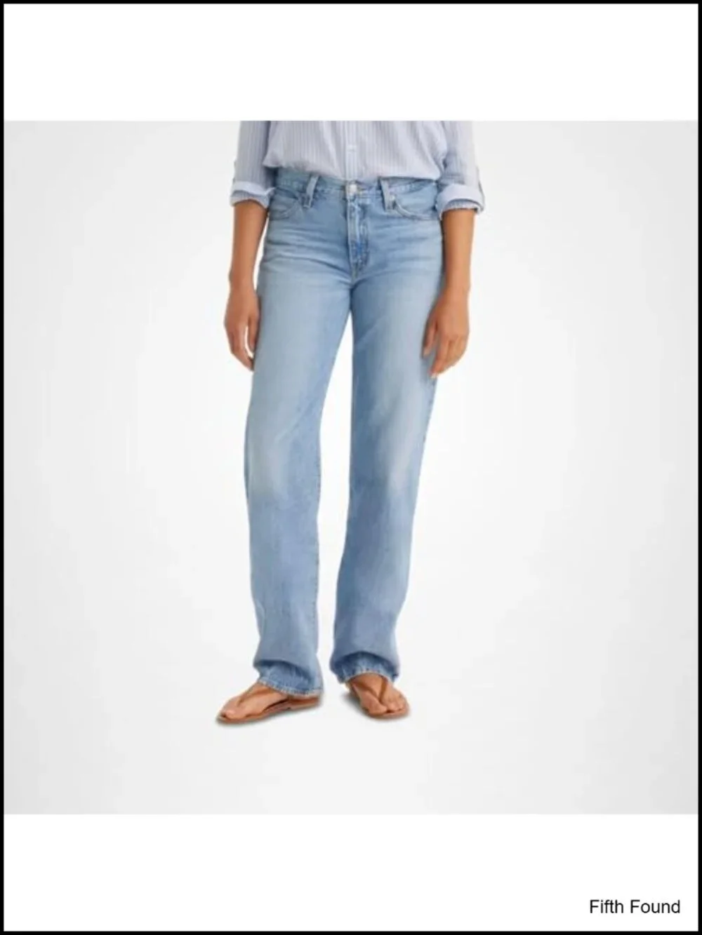 Mid Rise Straight Leg Jeans Wide Leg Loose Fit 31